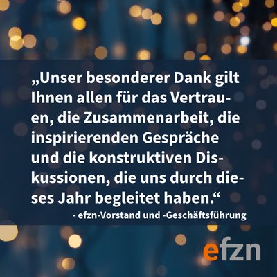 Text vor weihnachtlichem Hintergrund: "Unser besonderer Dank gilt Ihnen allen für das Vertrauen, die Zusammenarbeit, die inspirierenden Gespräche und die konstruktiven Diskussionen, die uns durch dieses Jahr begleitet haben." 